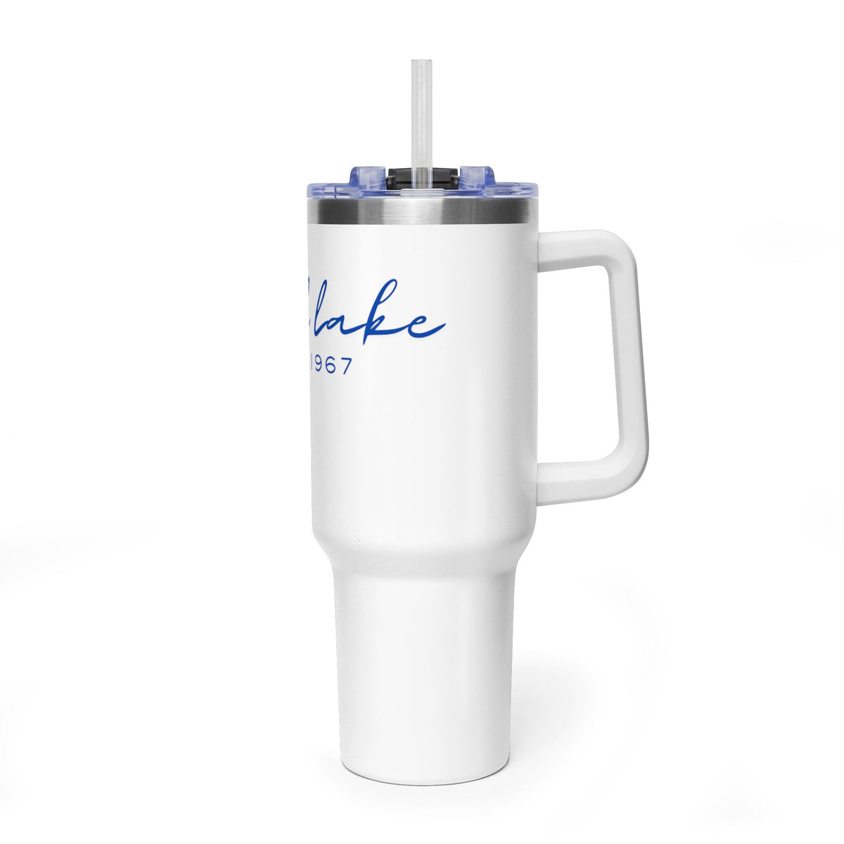 40oz Vacuum Tumbler — 'Lamb Lake' Script Insulated Travel Mug