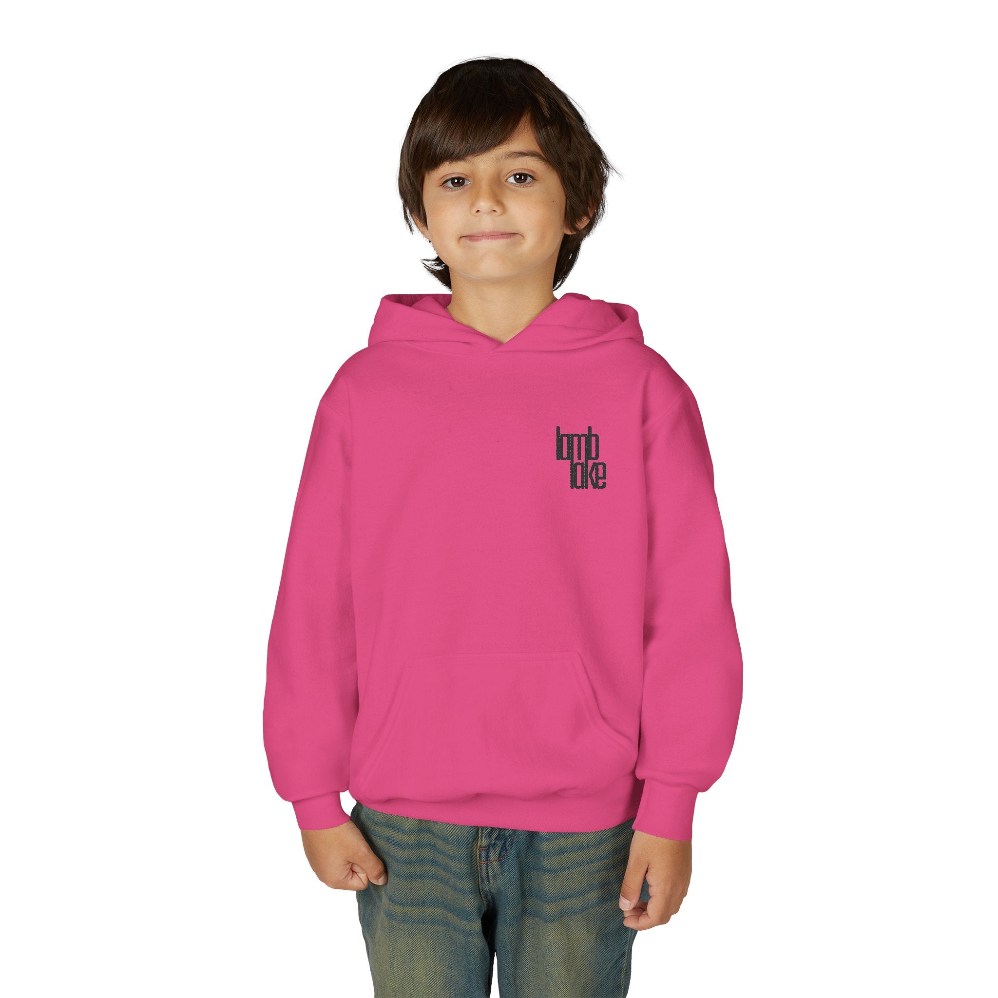 Youth Hoodie — Minimal 'lamb lake' Chest Logo Streetwear