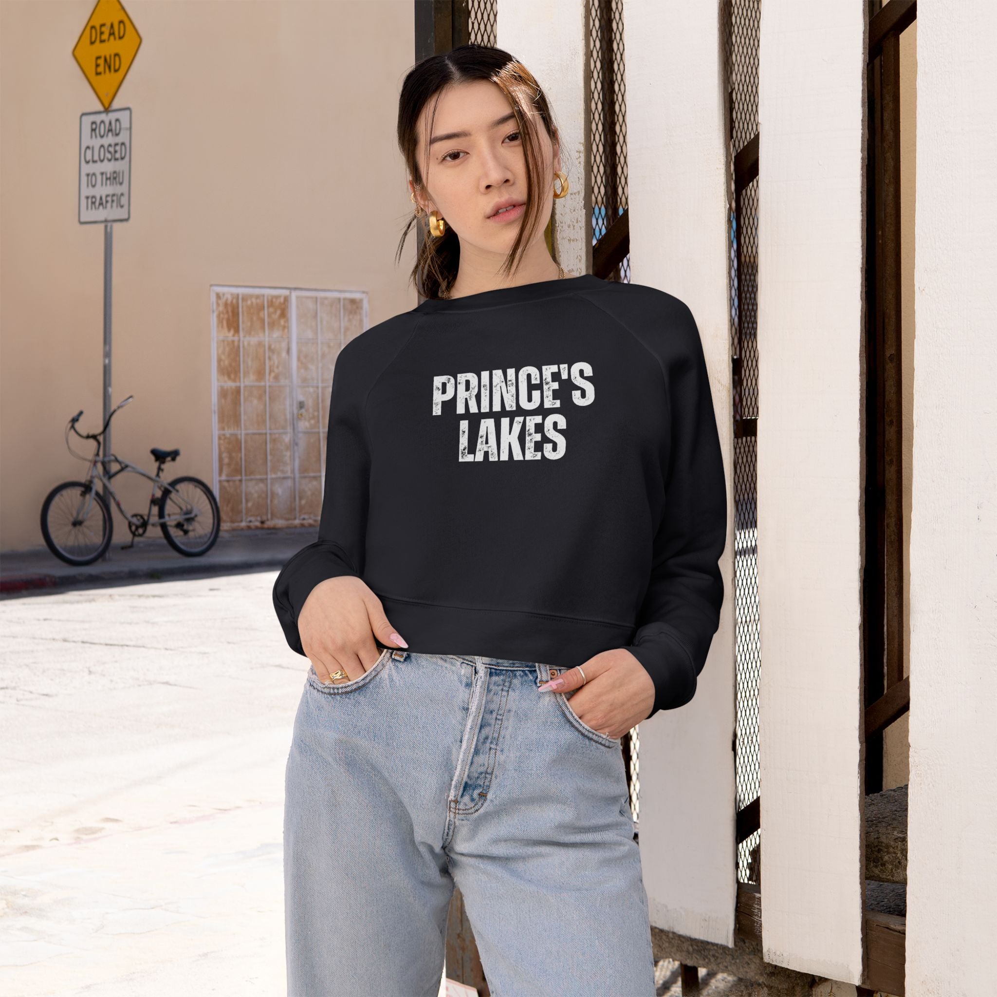 Cropped Pullover — 'Prince's Lakes' Minimal White Fleece for Women