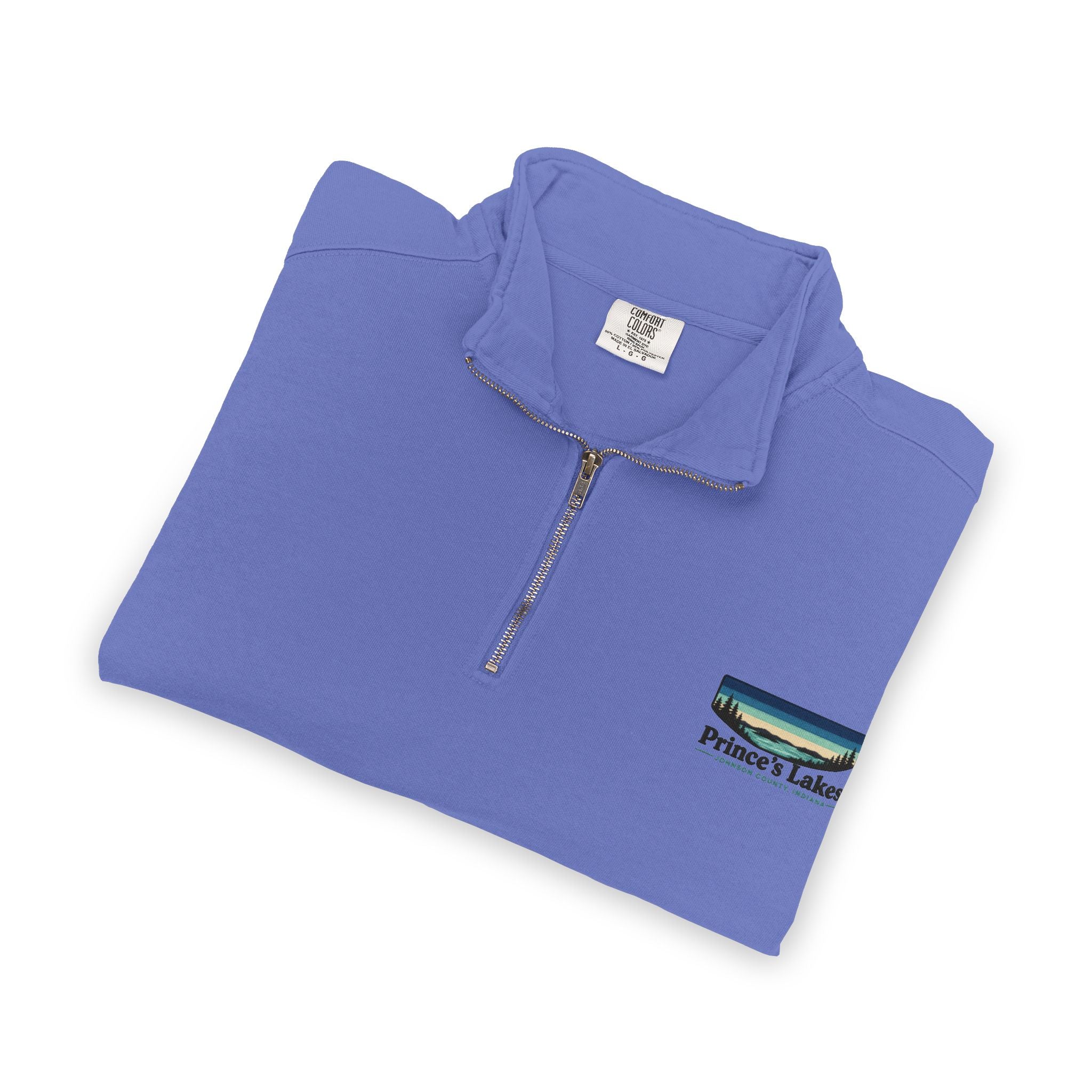 Quarter-Zip Sweatshirt — Pleasant Lake Retro Sunset Patch