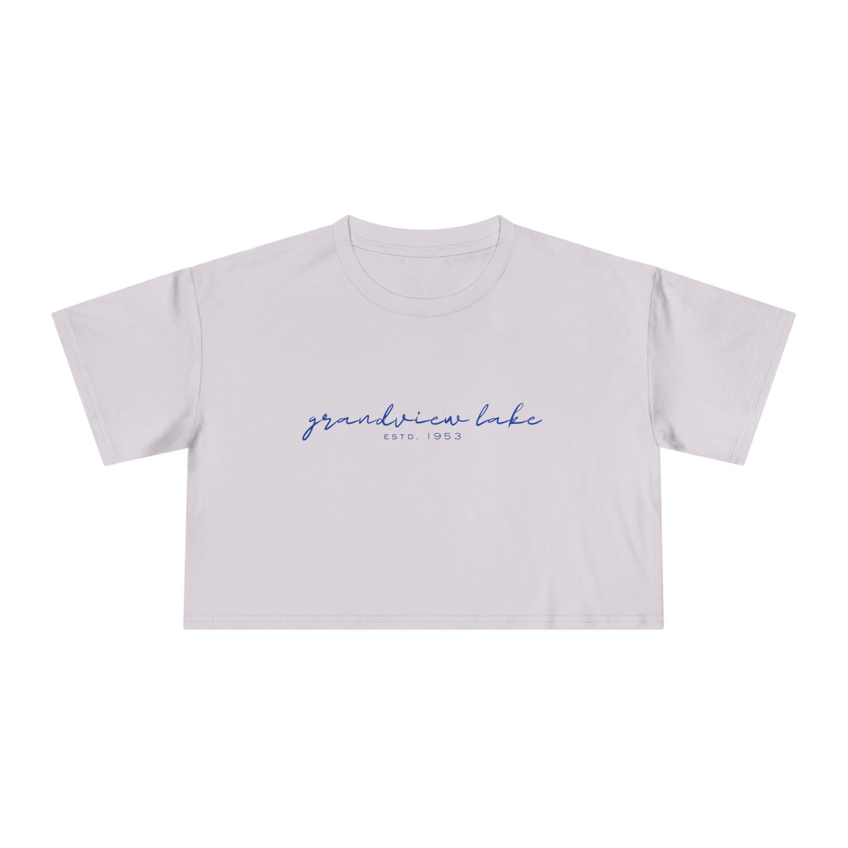 Script Logo Crop Tee — "grandview lake" Women's Casual Top